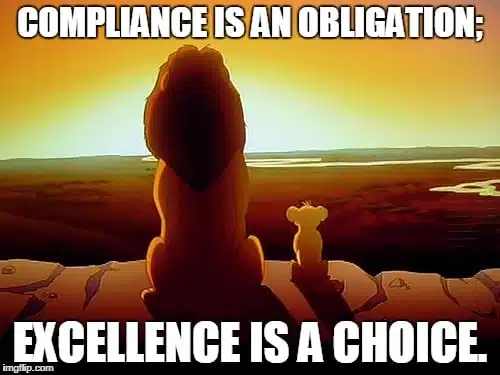 Compliance is an obligation. Excellence is a choice.
