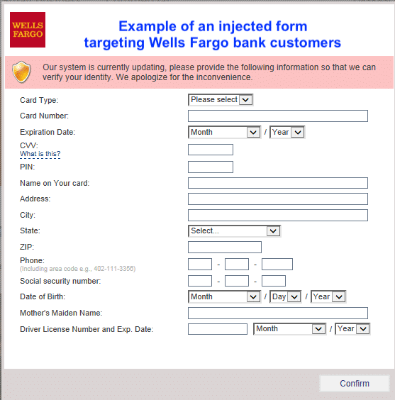 Wells Fargo form