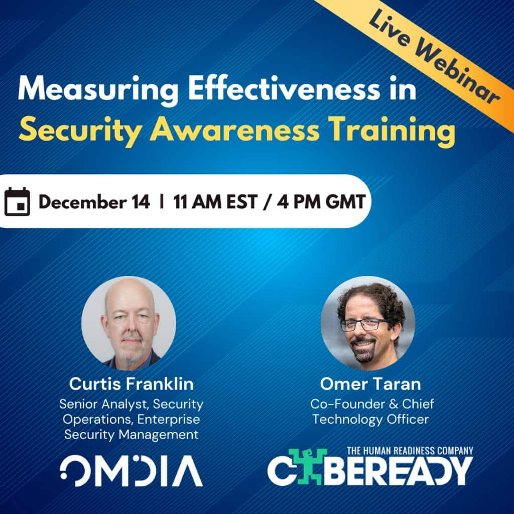 Webinar: Measuring Effectiveness in Security Awareness Training