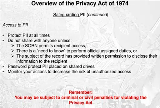 What are the 3 core components of HIPAA and Privacy Act Training